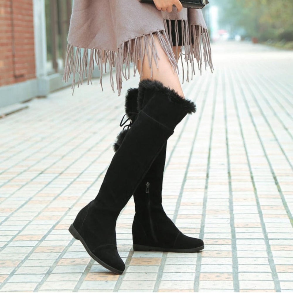 Brand new black winter knee high boots